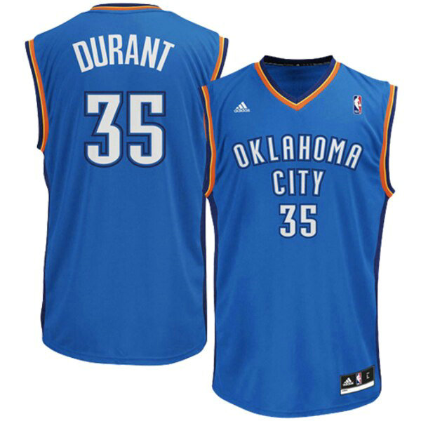 Camiseta Kevin Durant 35 Oklahoma City Thunder adidas Azul Nino